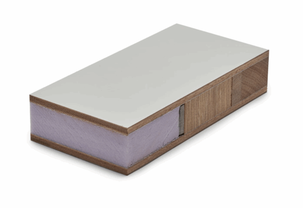Okoumé deurplaat met aluminium 40x1220x2500mm - XPS - gegrond