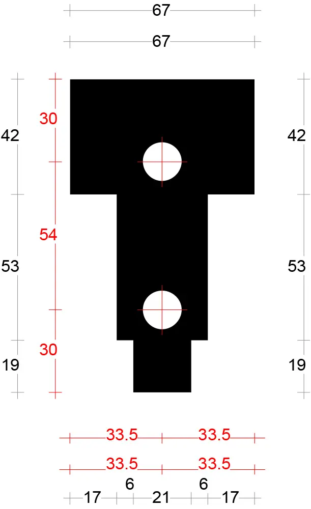 DTS onderdorpel neut buitendraaiend - 67x114mm, sponning 72mm, tussenstijl