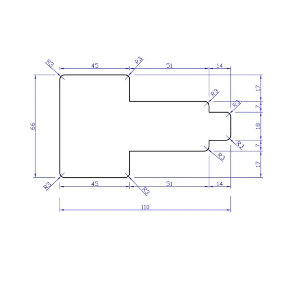 Kozijnprofiel type B 66x110x2950mm gegrond meranti / hardhout - Afbeelding 2